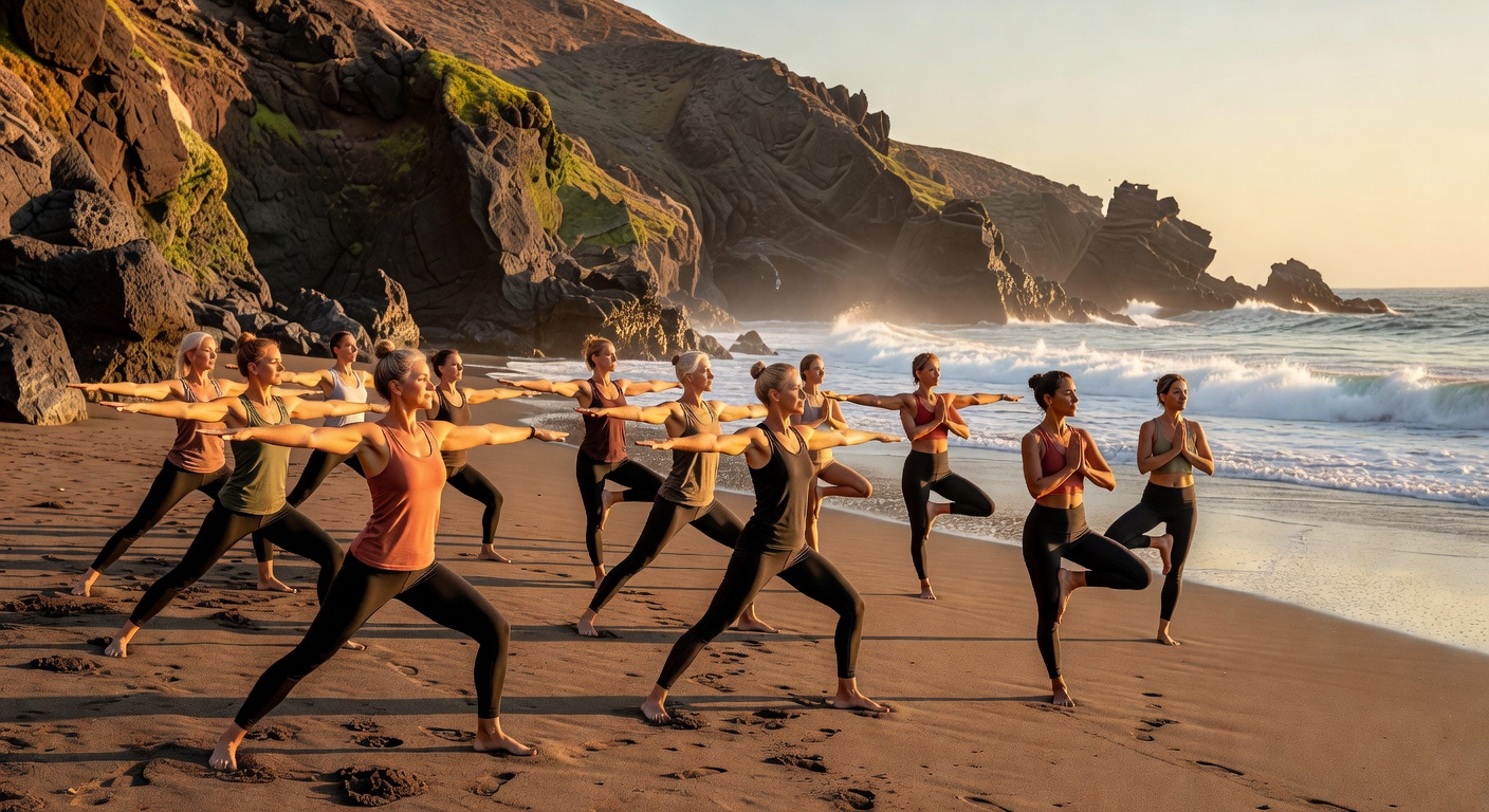 Yoga en la playa de las Islas Canarias